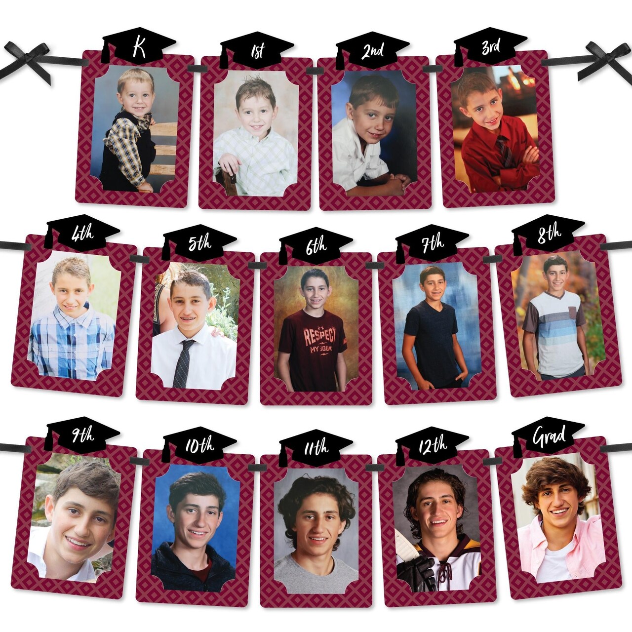 Big Dot of Happiness Maroon Grad - Best is Yet to Come - DIY Burgundy Graduation Party Decor - K-12 School Picture Display - Photo Banner